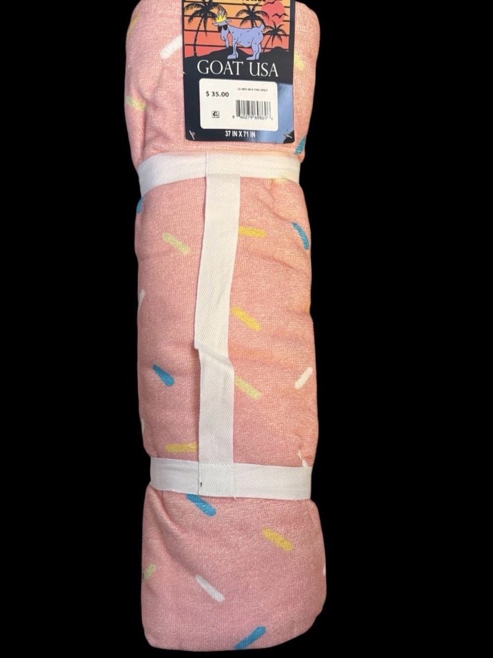 Goat USA Doughnut  Beach Towel 37 X 71”